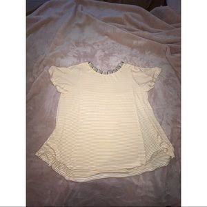 Yellow striped flowy top